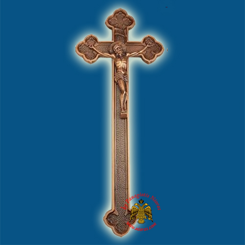 Cemetery Memorial Byzantine Orthodox Cross Round Endings 60x24cm